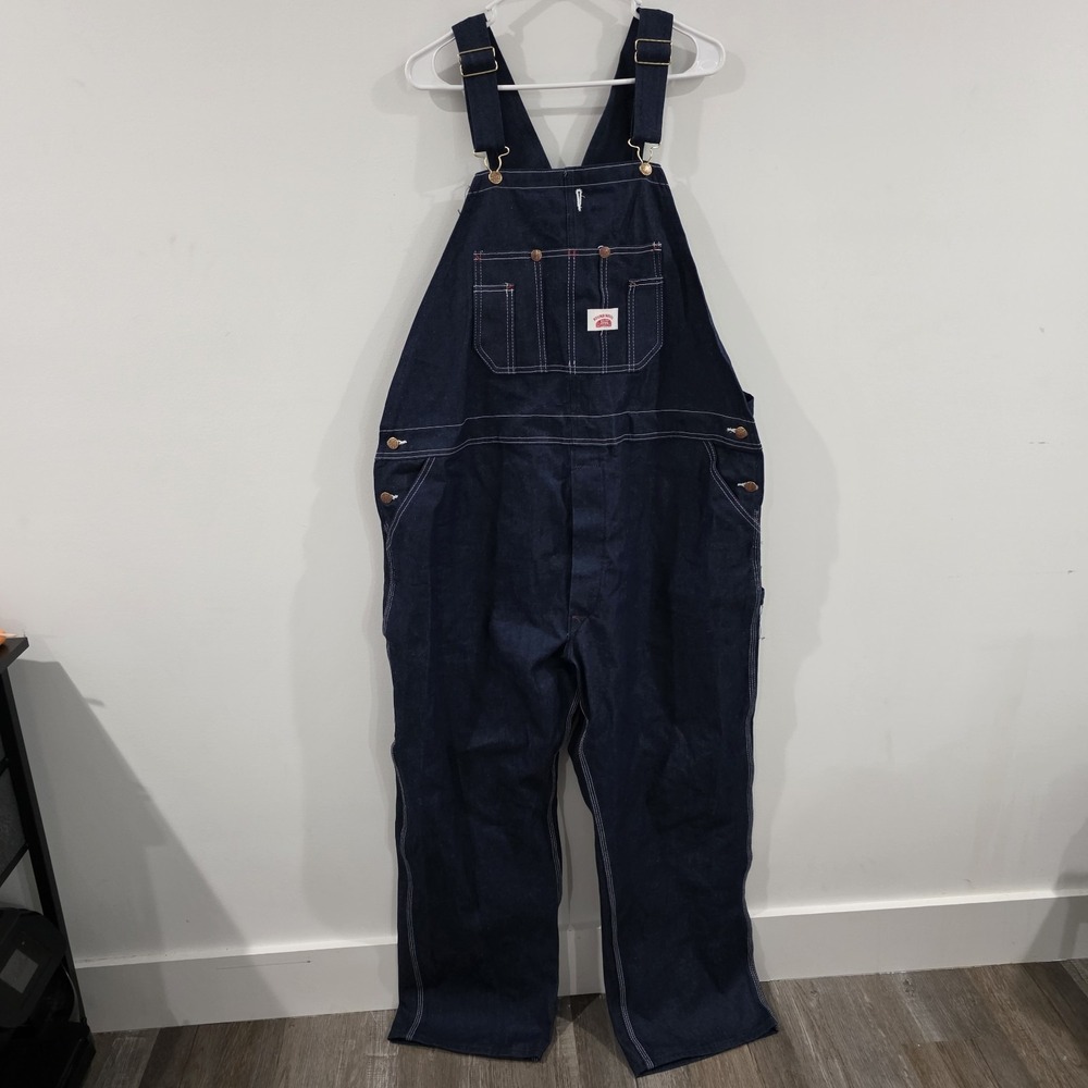 Round House Mens Classic Denim Bib Overalls Size 48 X 30 Blue Work